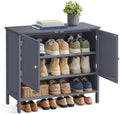 VASAGLE 4-Tier Shoe Cabinet, Farmhouse Freestanding Storage Organizer by Unknown
