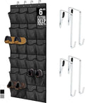 GORILLA GRIP Over the Door Shoe Organizer, 24 Extra Large Pockets, Black | Breathable Mesh Pocket, Space Saving Hanging Storage Holder, Closet Rack Hanger for Shoes, Pantry and Bathroom Accessories by Unknown
