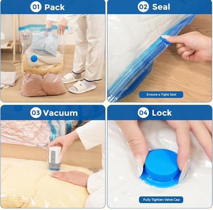 ETENWOLF 24 Combo Vacuum Storage Bags for Travel with Wireless Pump - Image 8