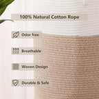 60L Large Hamper Laundry Basket Tall Woven Clothes Hamper Brown - Image 5