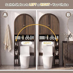 HMstone Over The Toilet Storage Cabinet, Arched Bathroom Organizer and Storage with Doors and Adjustable Shelf, Space-Saving Freestanding Bathroom Modern Storage Cabinet Over Toilet (Walnut) - Image 7