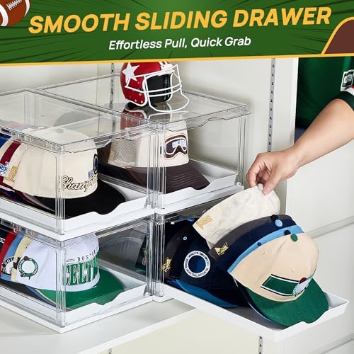 Vtopmart 6 Pack Stackable Baseball Caps Organizer, Each Holds 12 hats - Image 3