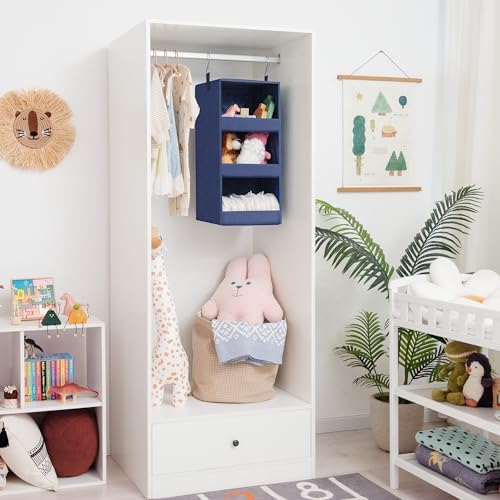 GRANNY SAYS 3-Shelf Hanging Closet Organizer, Foldable Storage, Navy | 33 lb Capacity, No-Sag Support, Keeps Clothes Neat, Folds Flat, Fits RV, Dorm & Small Closets, 2 Pack - Image 6