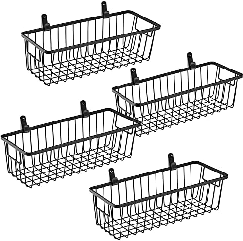 SheeChung Wall Hanging Baskets, Small Wire Basket for Organizer, 4 Pack by SheeChung
