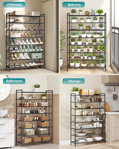 SONGMICS 8-Tier Metal Shoe Rack, Vertical Shelf, Holds up to 40 Pairs - Image 6
