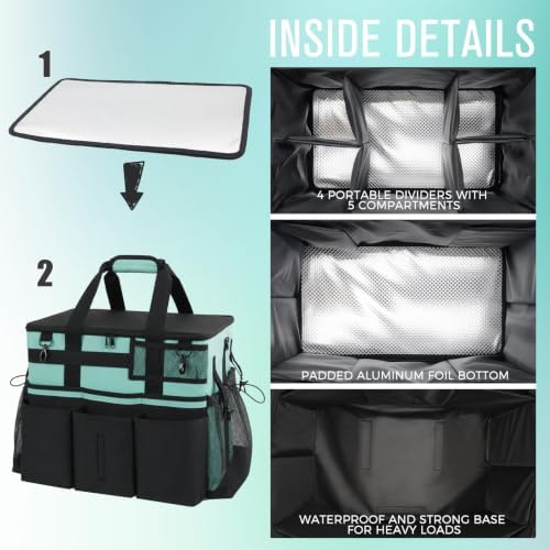 SCAVATA Rolling Cleaning Caddy Bag with Detachable Trolley & Wheels - Image 4
