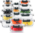 KOMUEE 30 Pieces Glass Food Storage Containers Set with Lids, Gray by KOMUEEUS