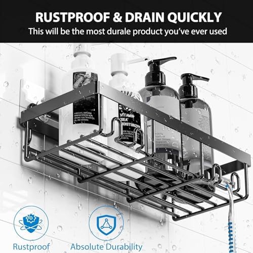 Moforoco Adhesive Shower Caddy Organizer Shelves Rack - 5 Pack Corner Bathroom Storage Organization, Home & Kitchen Decor Inside RV Accessories, Hanging First Apartment Household Camper Essentials - Image 3