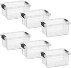 Superio 3.4 Quart Clear Plastic Storage Boxes with Lids, Stackable Organizer Containers, BPA-Free Storage Bins for Home, Office, School & Dorm, 6 Pack by Superio