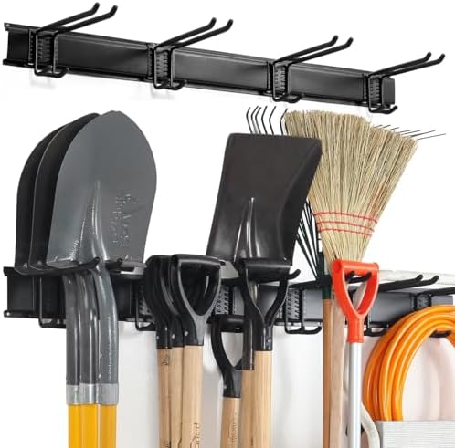 Aking Ace Wall Mount Tool Storage Rack, Adjustable Garden Tool Organzier by Aking+Ace