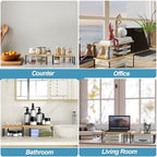 NEX Bamboo Cabinet Organizer Shelf, Kitchen Counter Shelves Set of 2 - Image 7