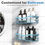 EUDELE Shower Caddy 2 Pack, Adhesive Shower Organizer for Home Decor & Kitchen Organizers, No Drilling, Rustproof Stainless Steel Bathroom Shelves - Image 2