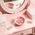 Ceramic Jewelry Tray, Ring Holder Floral Trinket Bowl for Women - Image 2