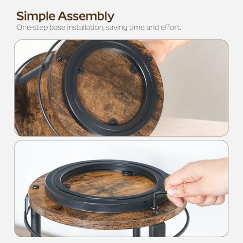 YATINEY Spice Rack, Set of 2 Lazy Susan Organizer, 2-Tier Turntable Organizer, Rotating Spice Rack Organizer For Cabinet, Compact and Versatile, for Kitchen Countertop, Rustic Brown SR22L2BR - Image 6