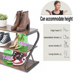 Wooden Shoe Rack for Entryway Closet, S-Shaped Shoe Storage Shelf - Image 5