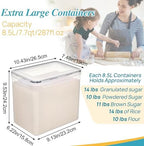 Vtopmart 8.5L Extra Large Flour Sugar Storage Containers, 2 PCS, Black - Image 2