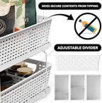 Simple Houseware 2 Tier Pull-Out Sliding Drawer Under Sink Storage, White - Image 4