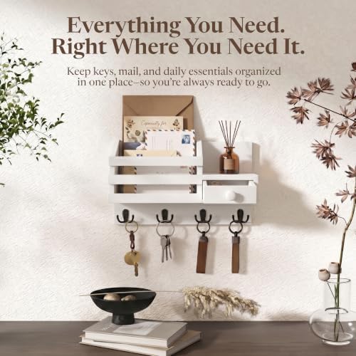 Key Shelf Mail Holder White - Image 3
