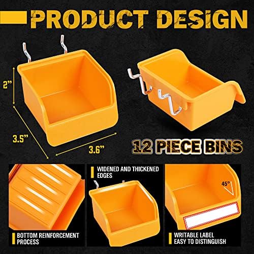 ELEAD 260 Piece Pegboard Hooks 1/8 and 1/4 inch Peg Board Organizer Accessories with Pegboard Bins for Organizing Various Tools in The Garage, Workshop & Craft Room - Image 4