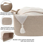 96L Woven Laundry Basket with Handles, Extra Blanket Basket,Brown - Image 3