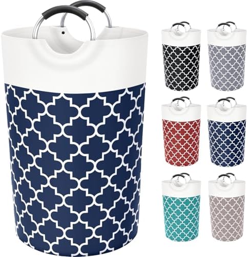 Fabspace Large Laundry Basket Laundry Hamper Bag Washing Bin Clothes Bag Collapsible Tall with Handles Waterproof Travel Bathroom College Essentials Storage for College Dorm, Family (Blue) 115L by Fabspace