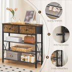 YATINEY 4 Tier Shoe Rack, Large Capacity Shoe Storage Organizer, Metal Shoe Shelf with Drawer and Wooden Top, for 16 Pairs of Shoes, for Entryway, Closet, Rustic Brown and Black SS24BR - Image 6