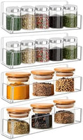 Acrylic Spice Rack Wall Mount-9 Inch, Clear Spice Shelf Storage Holder, 4 Pack Hanging Seasoning Rack Organizer for Cabinet Door, Cupboard or Wall Kitchen (Adhesive or Screw) by Douildhaiy