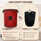 Red Spider Web Laundry Baskets,Laundry Hamper,Storage Basket with Handles for Bathroom Bedroom College Dormitory Living Room Nursery Organizer 16"x20.8" - Image 4