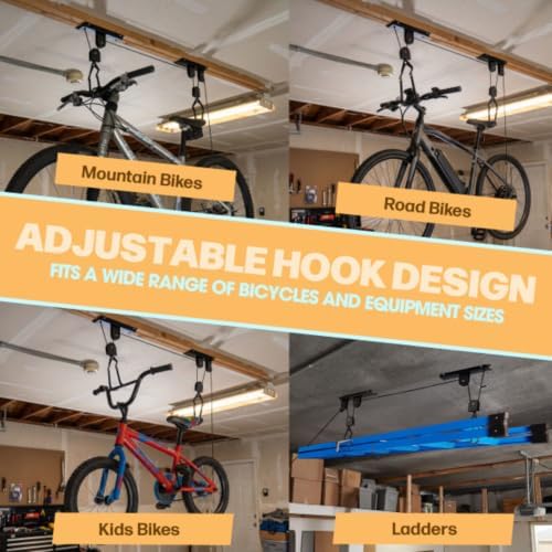 RAD Sportz Bicycle Hoist 2-Pack Quality Garage Storage Bike Lift with 100 lb Capacity Even Works as Ladder Lift Premium Quality - Image 7