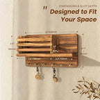 Rebee Vision Key Holder Wall Mount with Mail Slot for Entryway, Retro Brown - Image 2