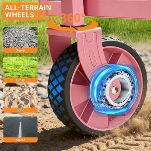 Collapsible Wagon Cart with All-Terrain Wheels, 380LBS Capacity - Image 4