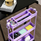 SPACELEAD 2-piece Set Slim Storage Cart 3 Tier,Bathroom Organizer Rolling Utility,Mobile Shelving Unit Slide Out for Office, Kitchen, Laundry Room & Narrow Places - Image 2