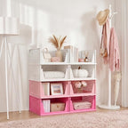 Pink Girl Closet Organizers and Storage Stackable Plastic Drawer Basket for Clothing Stackable Storage Bins Shelf Storage Container for RV Closet Wardrobe Bedroom Bathroom Playroom 8 Pack - Image 5