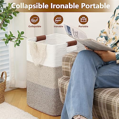 Laundry Hamper 96L Extra Large Laundry Basket, Woven Blanket Basket - Image 5