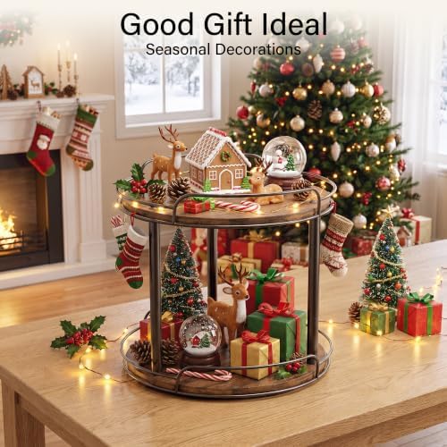 2-Tier Lazy Susan Spice Rack, 10'' Rotating Turntable for Cabinet - Image 5
