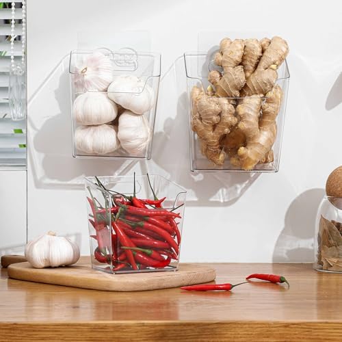 Clear Inside Cabinet Door Organizer, 6 Pack Plastic Wall Storage Bin Adhesive, Vertical Versatile Caddy Makeup Brush Pen Holder for Small Spaces in Bathroom, Office, Kid's Room Organization, No-Drill - Image 6