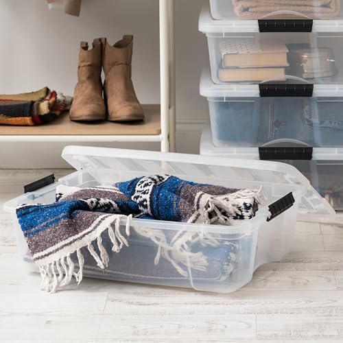IRIS USA 2-Pack 27 Quart Storage Bins with Lids, Clear - Image 4
