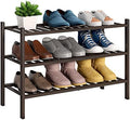 BMOSU 3-Tier Bamboo Shoe Rack Premium Stackable Shoe Shelf Storage Organizer for Hallway Closet Living Room Entryway Organizer (Brown Bamboo) by BMOSU