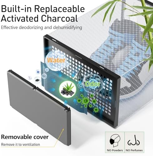 Kuject X-Large Shoe Storage Boxes with Activated Charcoal Packs for Closet - Image 2