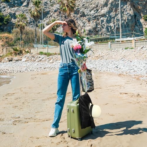 Portable Hat Storage Bag, Extra Large Hat Travel Case for Multiple Hats, Cowboy & Bowler Hats with Adjustable Handle, Shoulder and Luggage Strap,For Travel and At-Home Storage (Hollow Opening) - Image 5