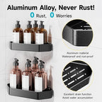 Veken Aluminum Corner Shower Caddy 4-Pack, Never Rust&Large Capacity, White - Image 2