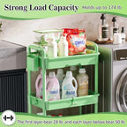 SUNALLY 3 Tier Rolling Cart with Drawer, Craft Storage Cart Organizer,Green - Image 5