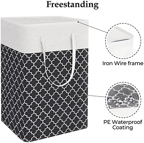 StorageRight Laundry Basket Hamper, 75L Clothes Storage, Clover Black - Image 3