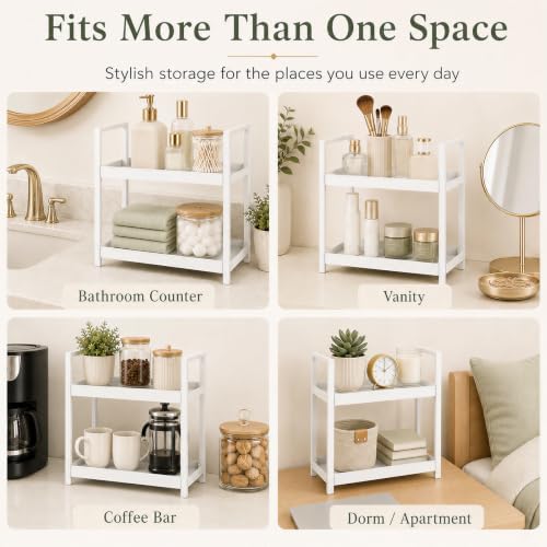 2 Tier Bathroom Counter Shelf Organizer for Skincare Makeup - Image 6
