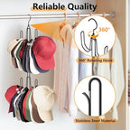 NANATI Hat Hangers for Closet, Stainless Steel Hat Organizer, Hat Racks for Baseball Caps, Cap Organizer for Baseball Caps, 1 Pack - Image 2