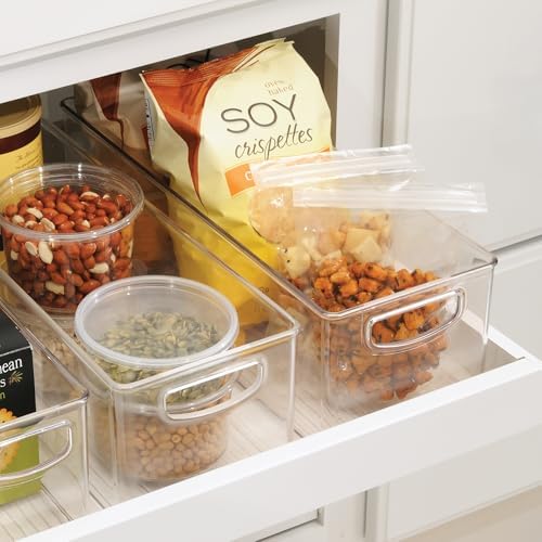 iDesign Plastic Stackable Pantry Bin with Handles, Clear - Image 3