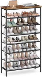 VASAGLE Shoe Rack with 7 Mesh Shelves and 1 Large Top for Bags, Steel Frame by VASAGLEbySONGMICSHOME