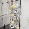 SWTYMIKI Over the Door Shower Caddy - 4 Tier Adjustable Shower Organizer Hanging with Soap Holder, No Drilling Stainless Steel Bathroom Rack Hanging for Body Wash, Shampoo, Soap, Razor, Silver by SwtyMiki-TidyHomeSweetLife