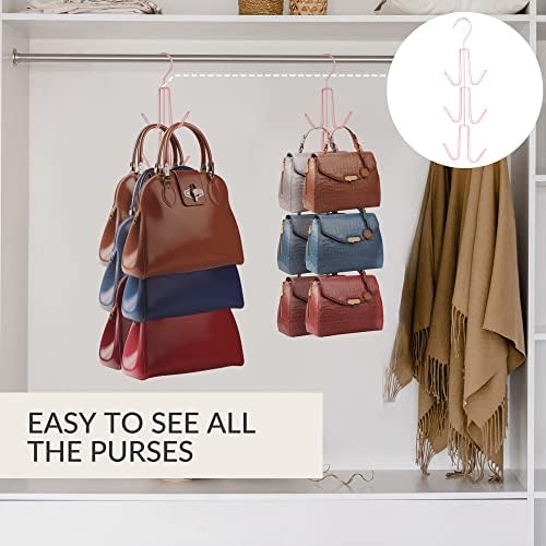 ZEDODIER 4 Pack Purse Hanger, Purse Organizer for Closet, Holds 24 Bags - Image 3