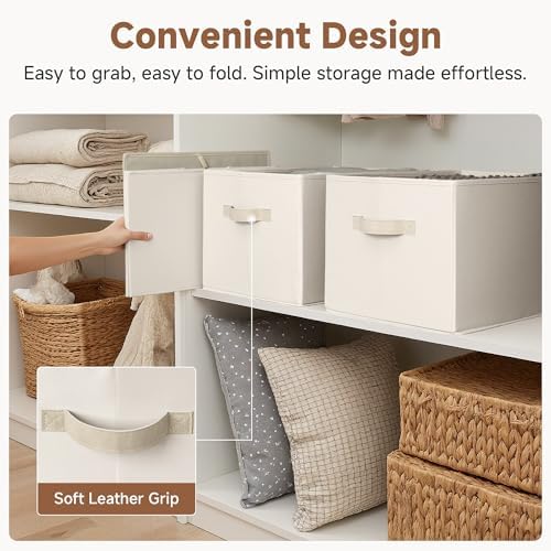 StorageWorks Closet Storage Bins, Beige, Extra Large, 3-Pack - Image 6